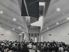 Black and White Photo of Kresge Town Hall